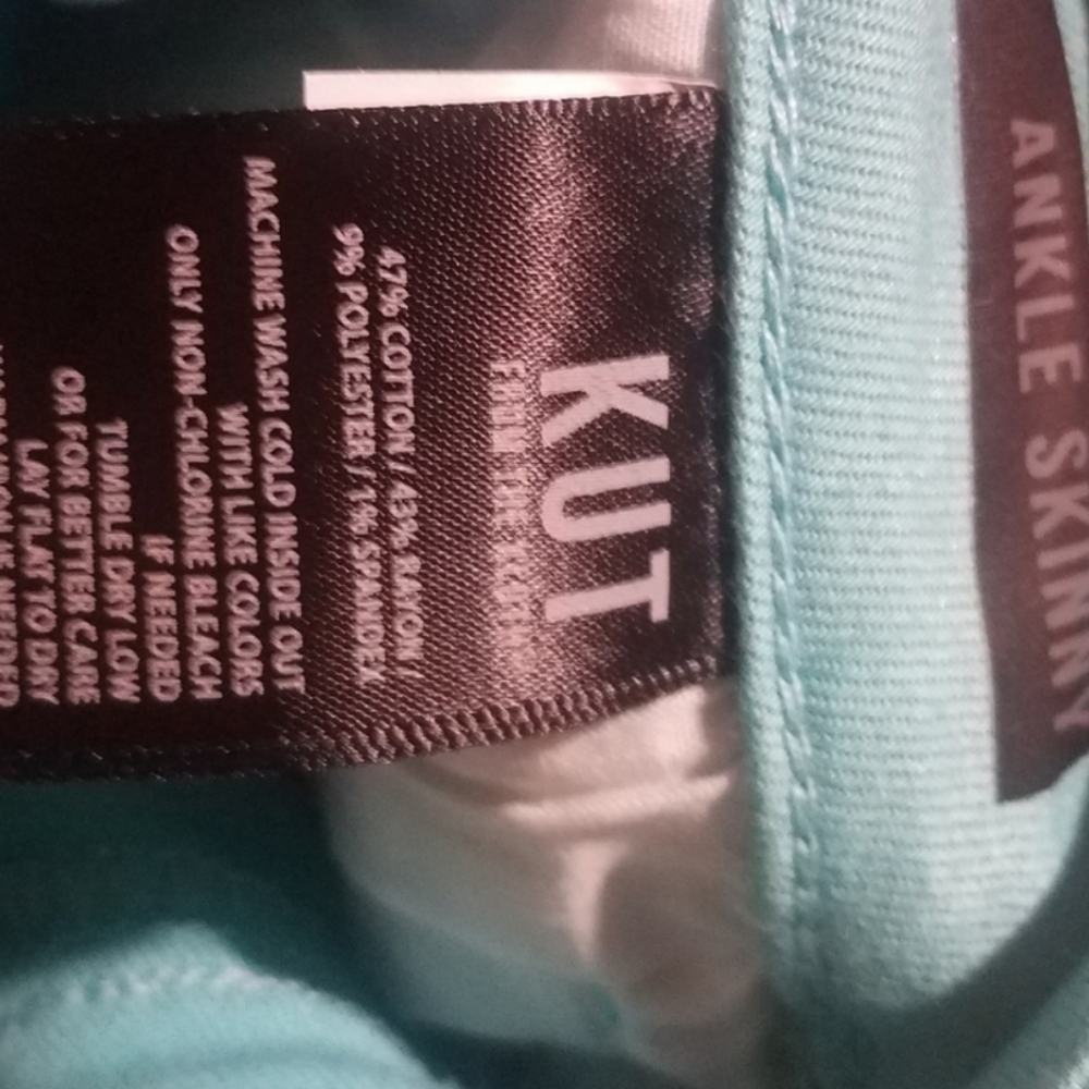Kut from the Kloth Ankle skinny aqua blue jeans size 4 - Picture 6 of 8